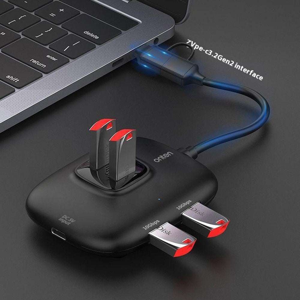 ONTEN OTN-UCA610 USB-A / USB-C to 4 x USB3.0 + USB-C Hub 10Gbps Transfer Speed Adapter