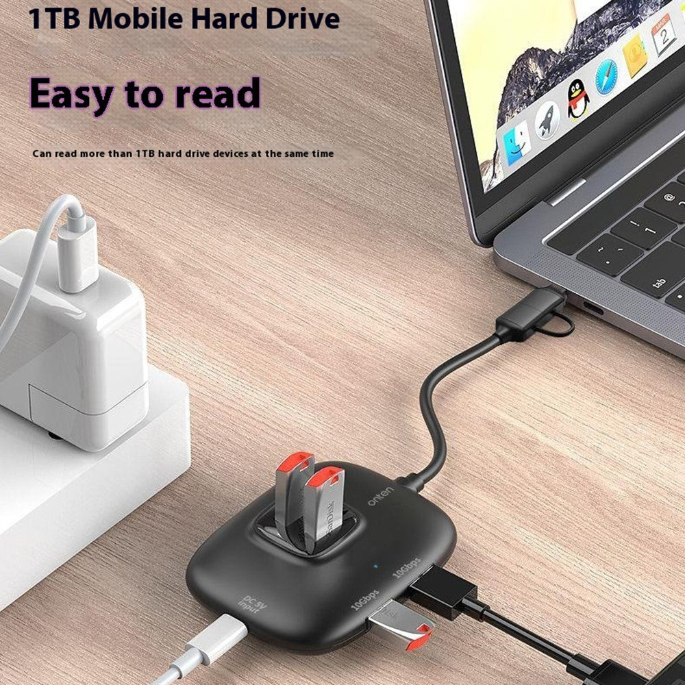 ONTEN OTN-UCA610 USB-A / USB-C to 4 x USB3.0 + USB-C Hub 10Gbps Transfer Speed Adapter