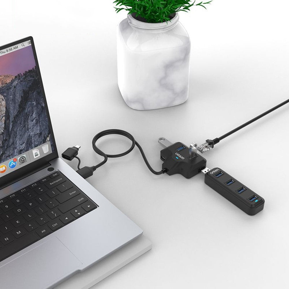 ONTEN UCA5311 USB-C / USB 3.0 Multi-Port Hub High-Speed Data Transfer Gigabit Ethernet Adapter