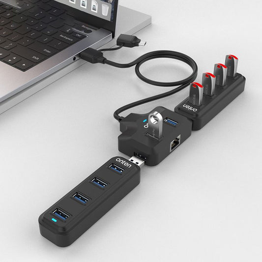 ONTEN 5312 USB3.0 to 4 x USB3.0 Hub 5Gpbs High Speed Data Transfer Adapter