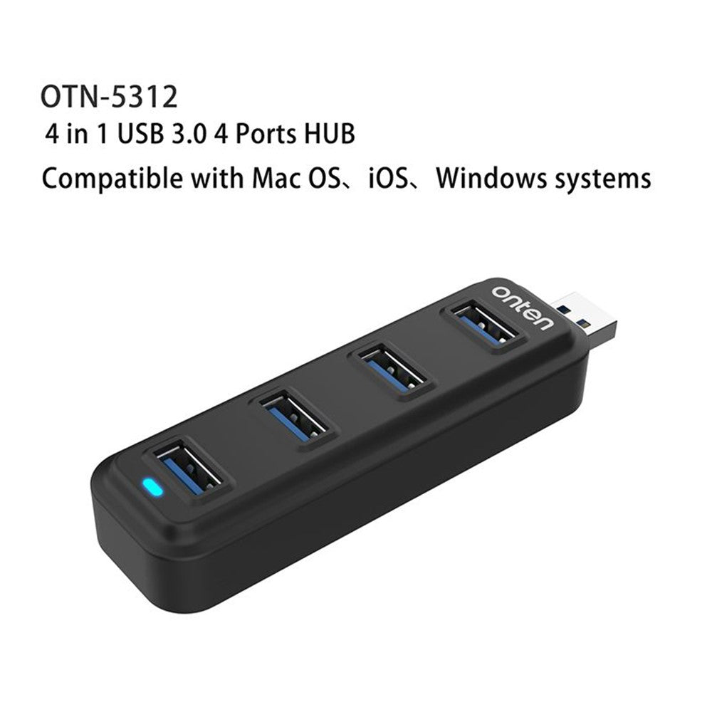 ONTEN 5312 USB3.0 to 4 x USB3.0 Hub 5Gpbs High Speed Data Transfer Adapter