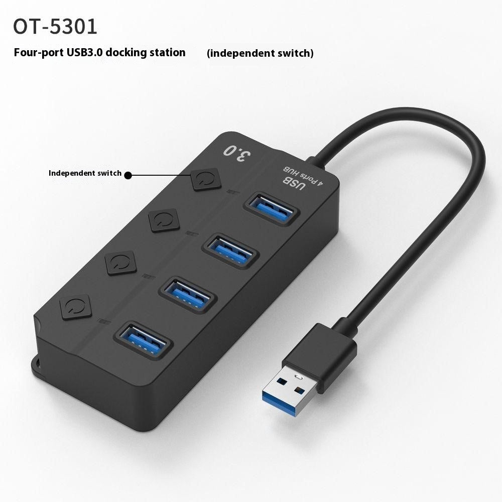 5301 5Gbps High Speed USB 3.0 4 Ports Hub with 5V 2A DC Power Supply Port