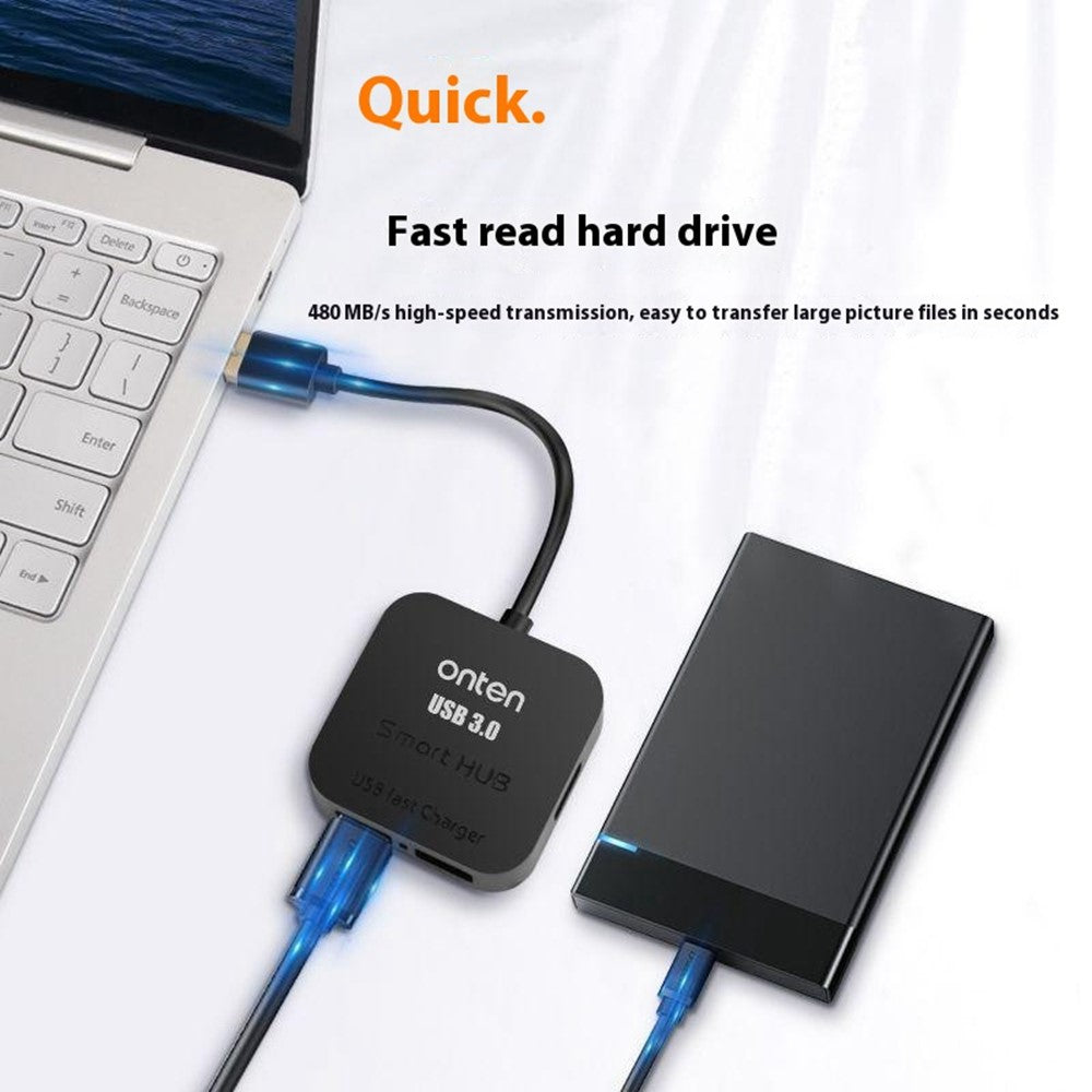 ONTEN 35210 4 Port USB 3.0 Hub Expansion Dock For Computer USB Splitter High Speed Data Transfer Adapter