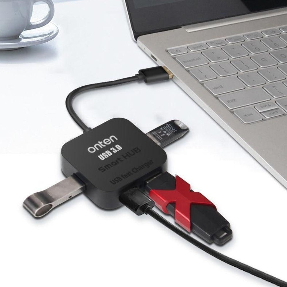 ONTEN 35210 4 Port USB 3.0 Hub Expansion Dock For Computer USB Splitter High Speed Data Transfer Adapter
