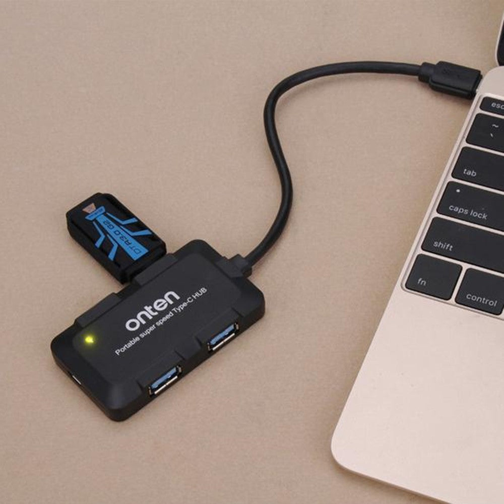 ONTEN 9102B 4 Port USB 3.0 HUB For Computer Type-C Splitter High Speed Data Transfer Adapter