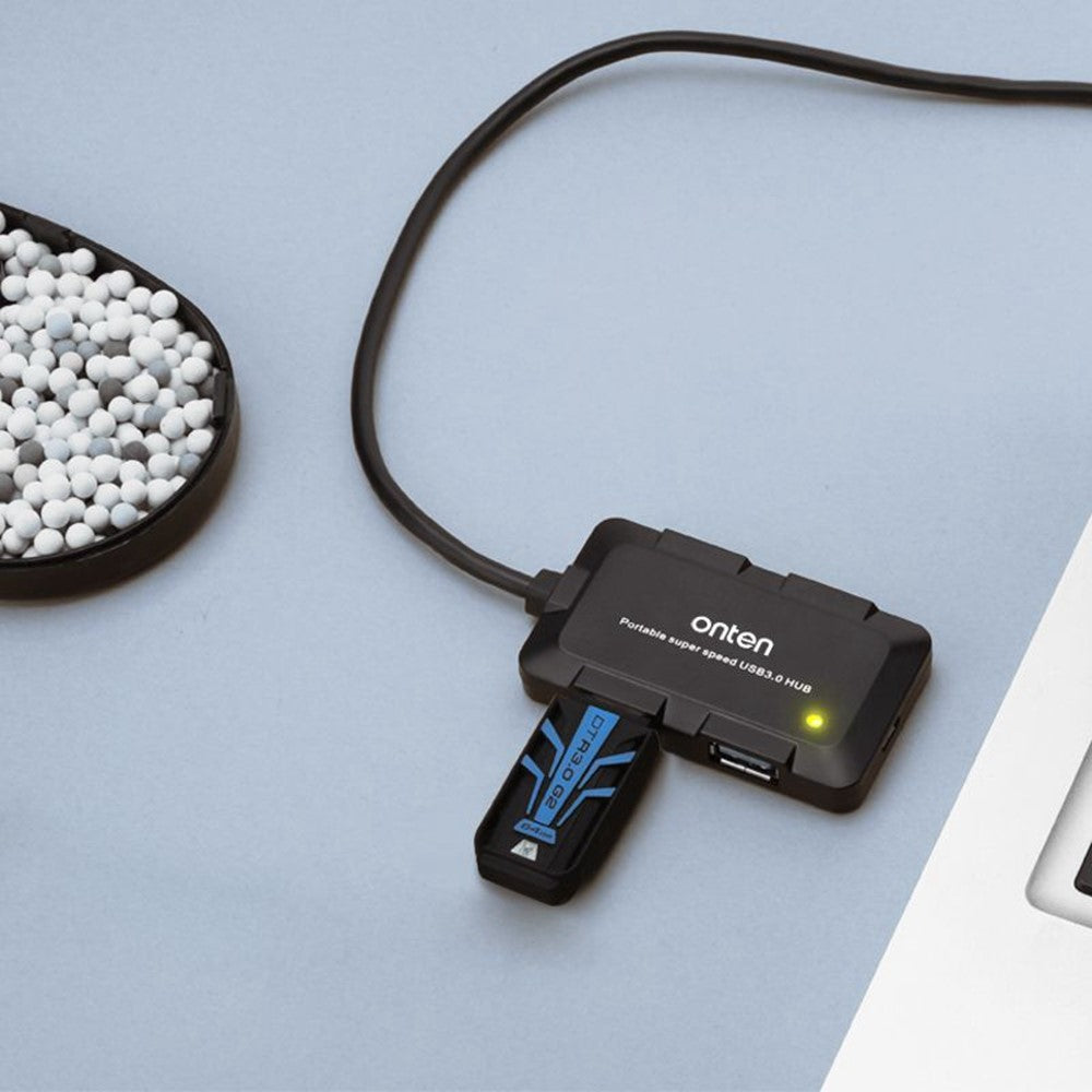 ONTEN 8102B 4-Port USB 3.0 Hub Square Powered Splitter With Smart BC1.2 Charging Protocol 480Mbps / 5Gbps