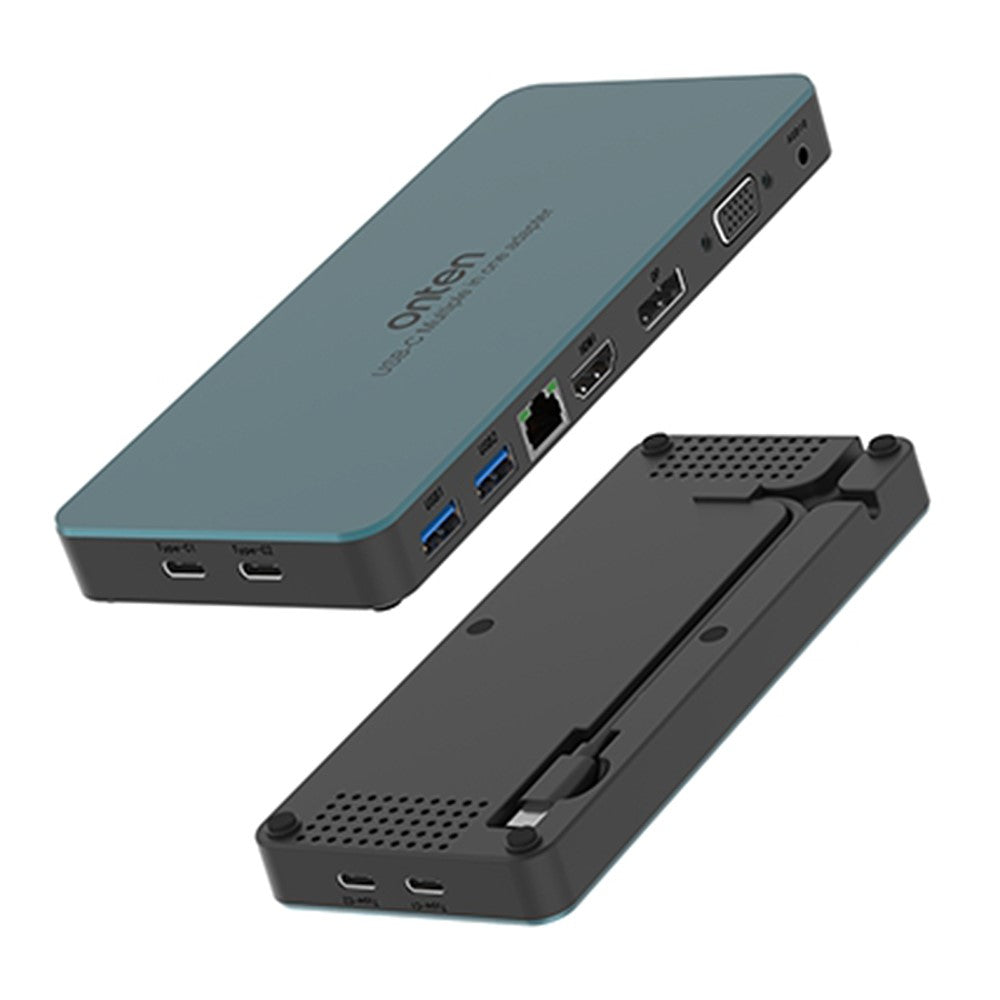ONTEN 9188S 9 in 1 USB-C Hub Type-C to DP HD VGA 4K USB3.0 USB-C RJ45 3.5mm Docking Station