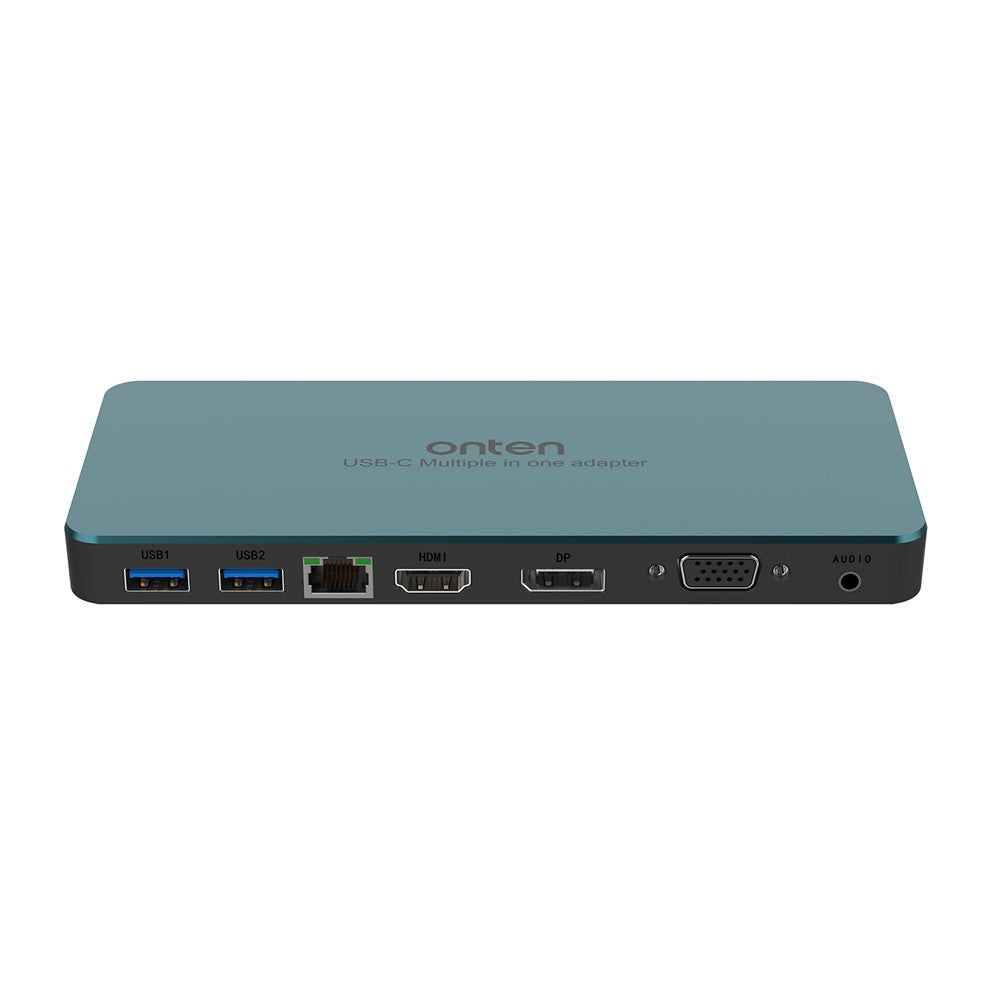 ONTEN 9188S 9 in 1 USB-C Hub Type-C to DP HD VGA 4K USB3.0 USB-C RJ45 3.5mm Docking Station