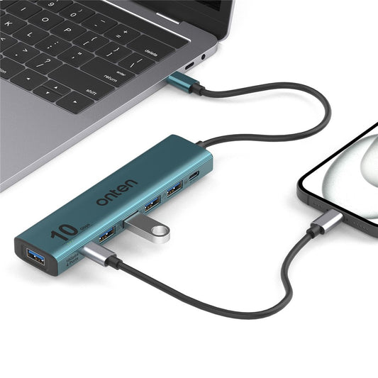ONTEN UC615 USB-C Hub 4 x USB3.2 Gen2 + 2 x USB-A + USB-C Power Port Adapter