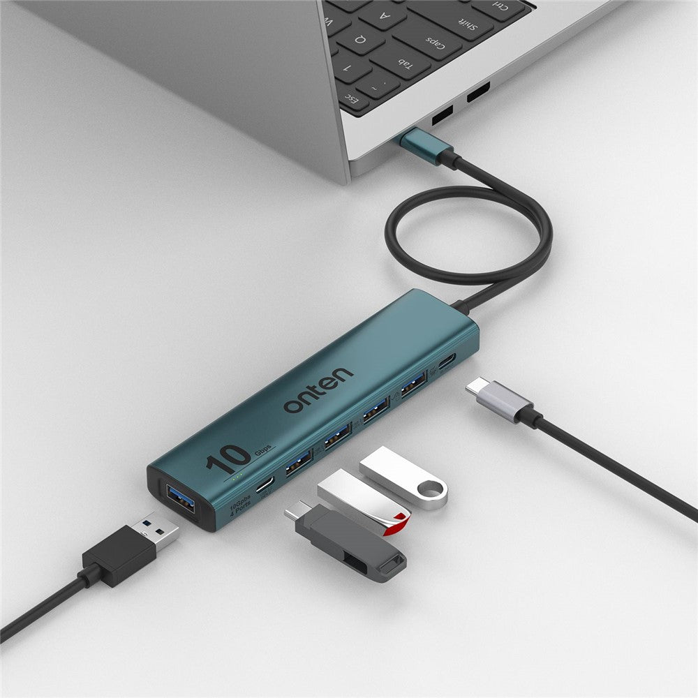ONTEN UC615 USB-C Hub 4 x USB3.2 Gen2 + 2 x USB-A + USB-C Power Port Adapter