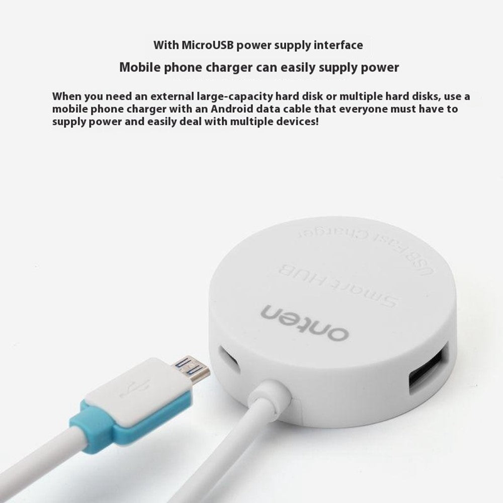 ONTEN OTN-5208 USB2.0 to 4 Port USB2.0 Hub OTG Adapter with Micro USB Power Supply Port