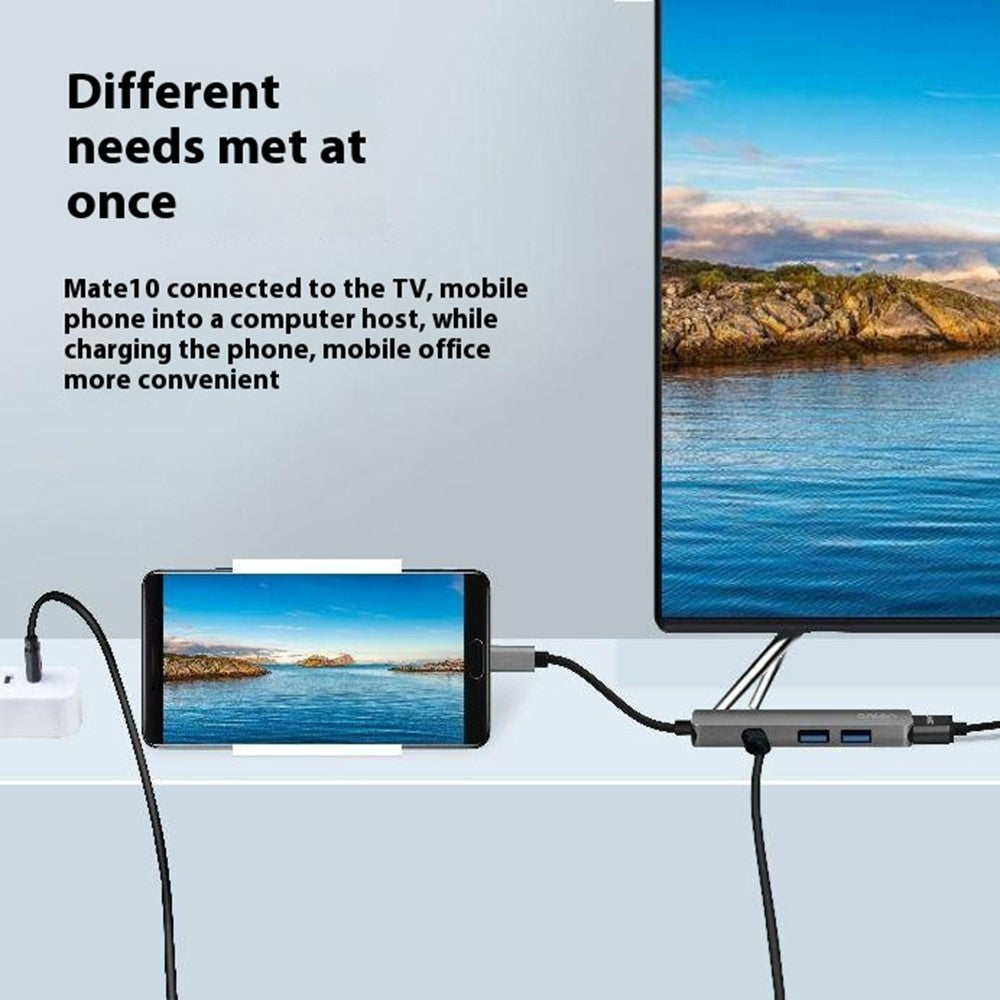 ONTEN OTN-9590 Multifunction Type-C Hub 4K 30Hz HD 2xUSB3.0 PD3.0 Charging Adapter