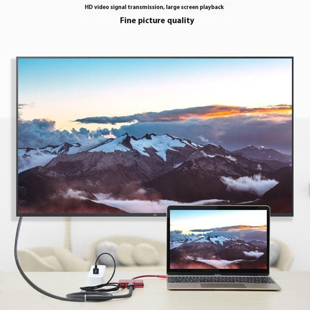 ONTEN OTN-9509S Type-C to 4K / 2K HD + Type-C + 3xUSB3.0 Converter 5 in 1 Hub Adapter