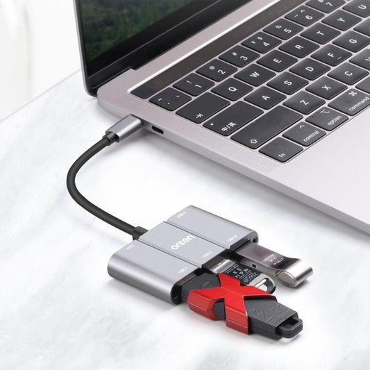 ONTEN 9506B High Speed 4 x USB 3.0 Hub 5Gbps Transfer Rate Aluminum Alloy Type-C Expansion Adapter