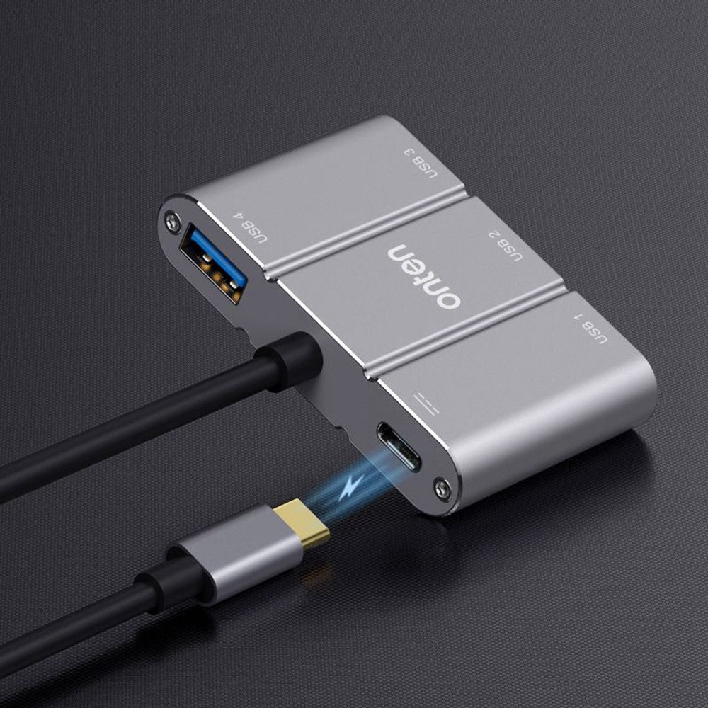 ONTEN 9506B High Speed 4 x USB 3.0 Hub 5Gbps Transfer Rate Aluminum Alloy Type-C Expansion Adapter