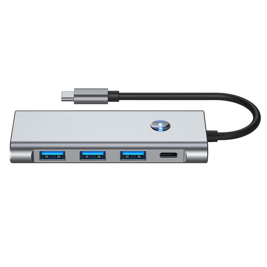 2425 7 In 1 Type C Hub USB 3.0 PD 100W Expansion Dock 4K HD Adapter SD / TF Card Reader for Laptops