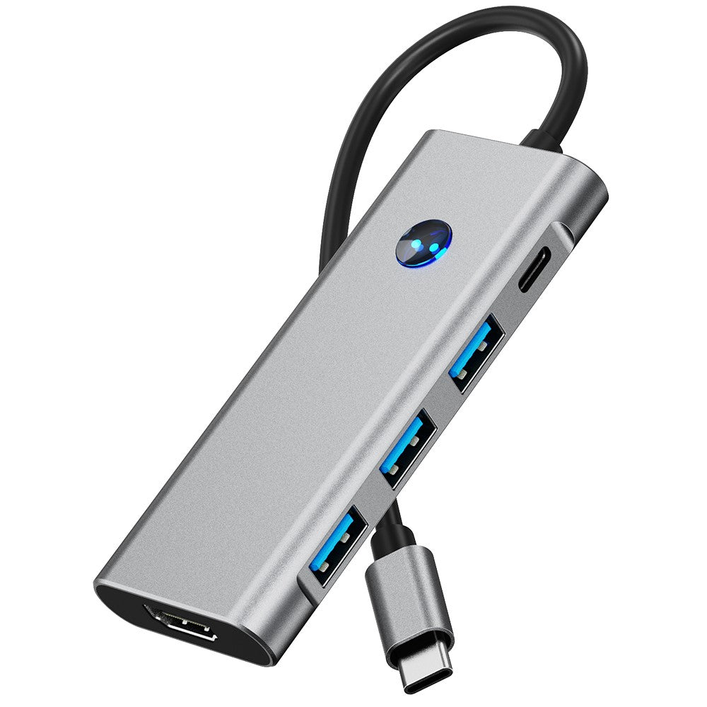 2425 7 In 1 Type C Hub USB 3.0 PD 100W Expansion Dock 4K HD Adapter SD / TF Card Reader for Laptops