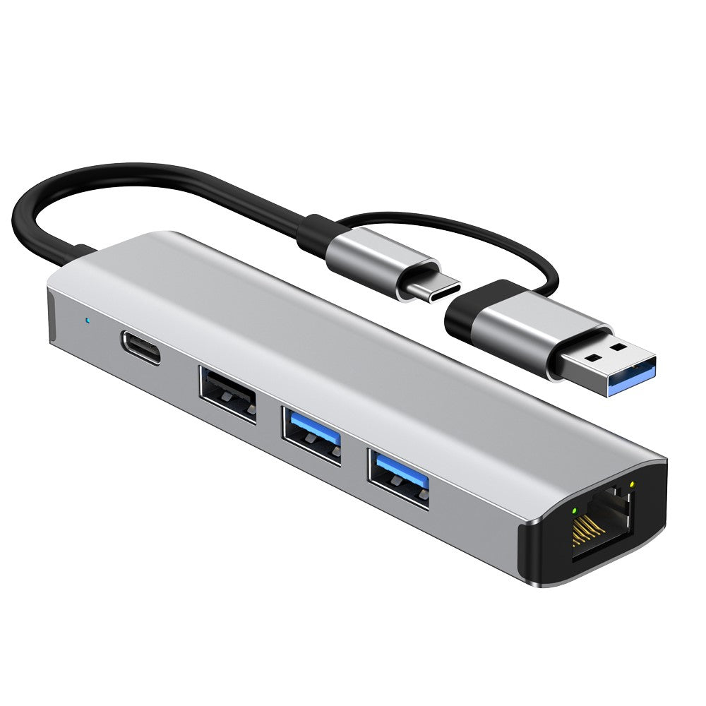 2501 USB-C / USB to Ethernet Adapter RJ45 Gigabit Network Card with USB3.2 USB2.0 USB-C3.2 DC5V Ports Converter