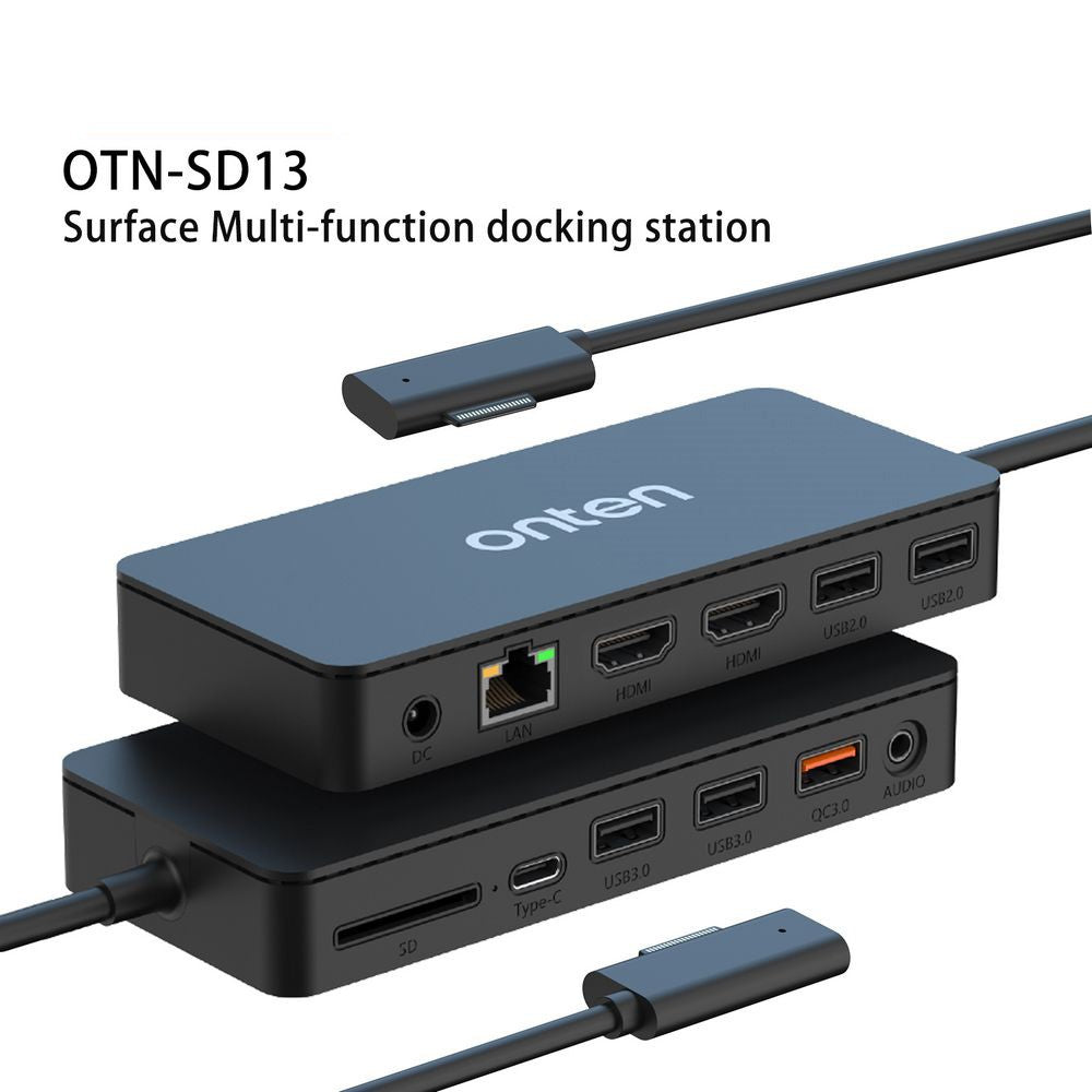 ONTEN SD13 Multifunction Docking Station for Microsoft Surface Pro / Go / Laptop HD Ethernet USB Expansion Hub