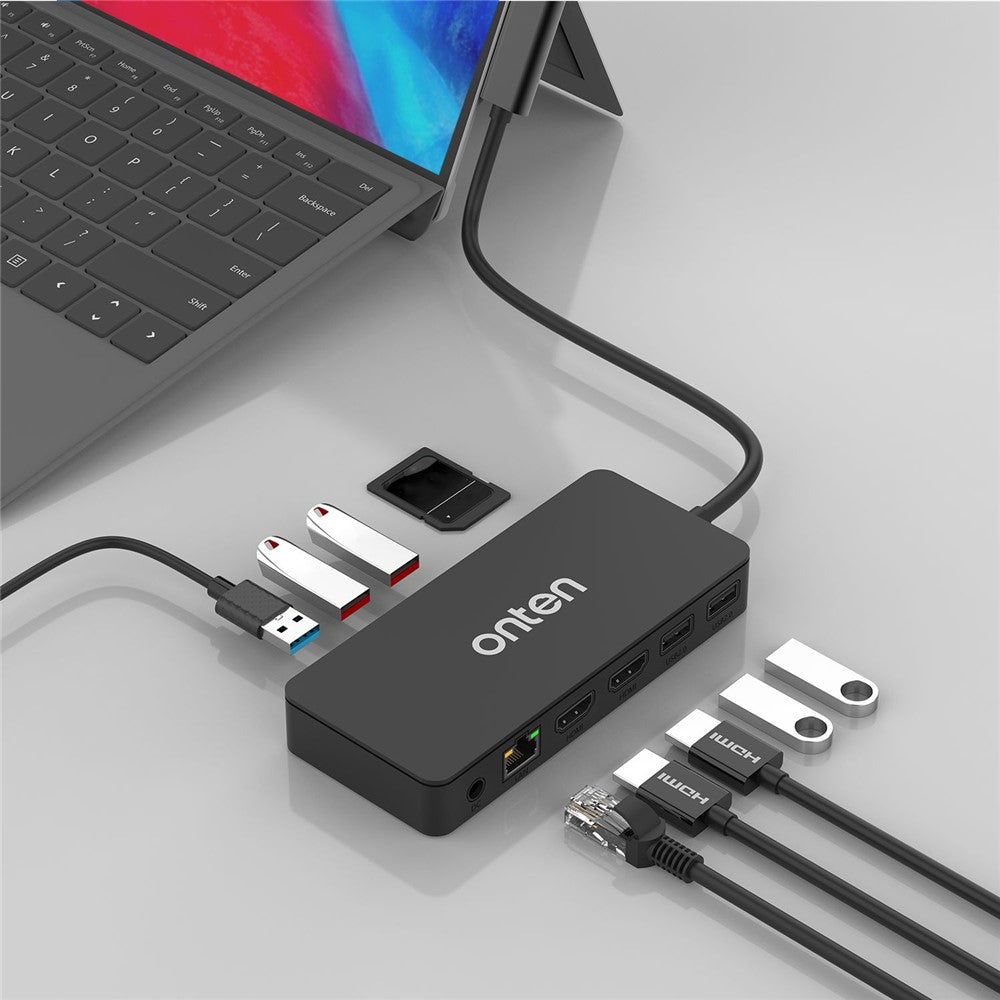 ONTEN SD13 Multifunction Docking Station for Microsoft Surface Pro / Go / Laptop HD Ethernet USB Expansion Hub