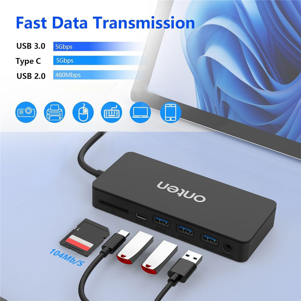 ONTEN SD13 Multifunction Docking Station for Microsoft Surface Pro / Go / Laptop HD Ethernet USB Expansion Hub