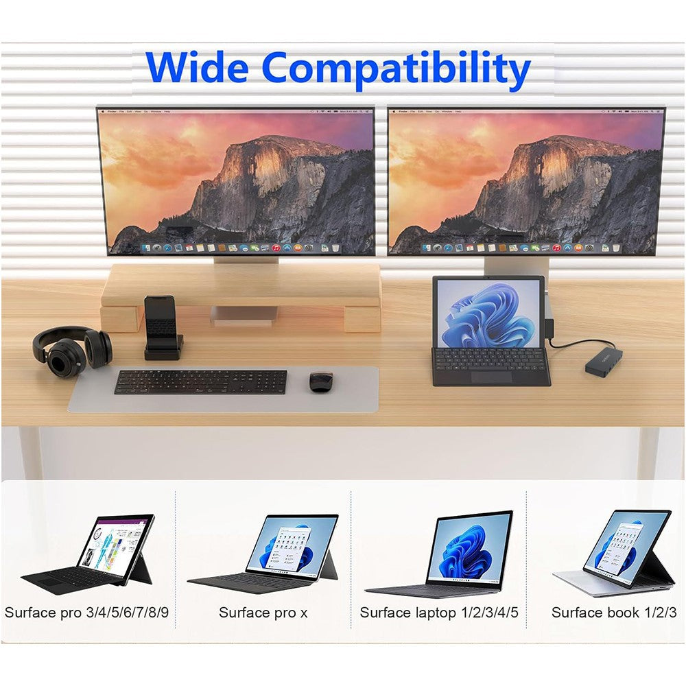 ONTEN SD13 Multifunction Docking Station for Microsoft Surface Pro / Go / Laptop HD Ethernet USB Expansion Hub