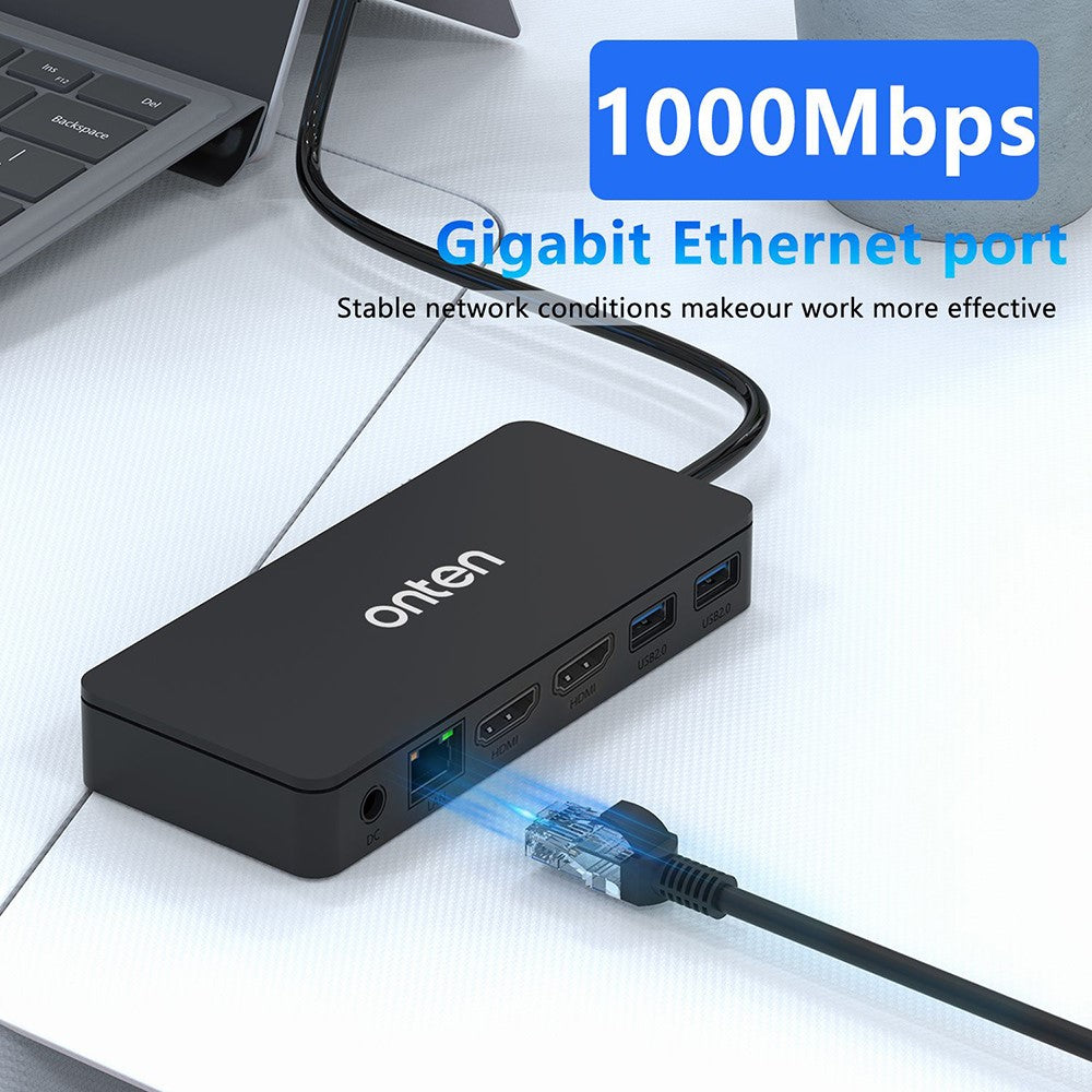 ONTEN SD13 Multifunction Docking Station for Microsoft Surface Pro / Go / Laptop HD Ethernet USB Expansion Hub