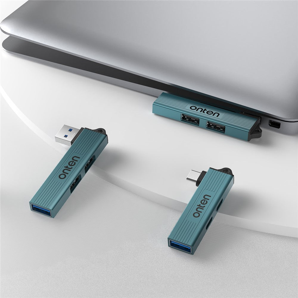 ONTEN OTN-US51 USB-A to 2xUSB 2.0 + USB3.0 Hub High Speed Data Transfer Aluminum Alloy Adapter
