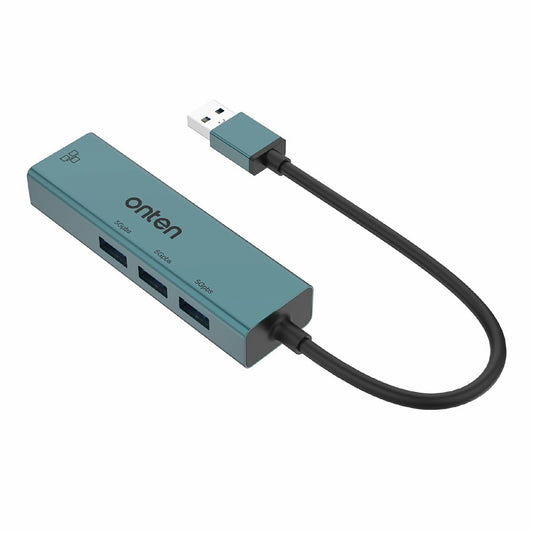ONTEN 5221 4 in 1 USB Hub Ethernet Adapter 100Mbps Network Card 3xUSB 3.0 Expansion Dock