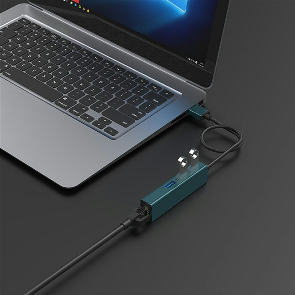 ONTEN 5221 4 in 1 USB Hub Ethernet Adapter 100Mbps Network Card 3xUSB 3.0 Expansion Dock
