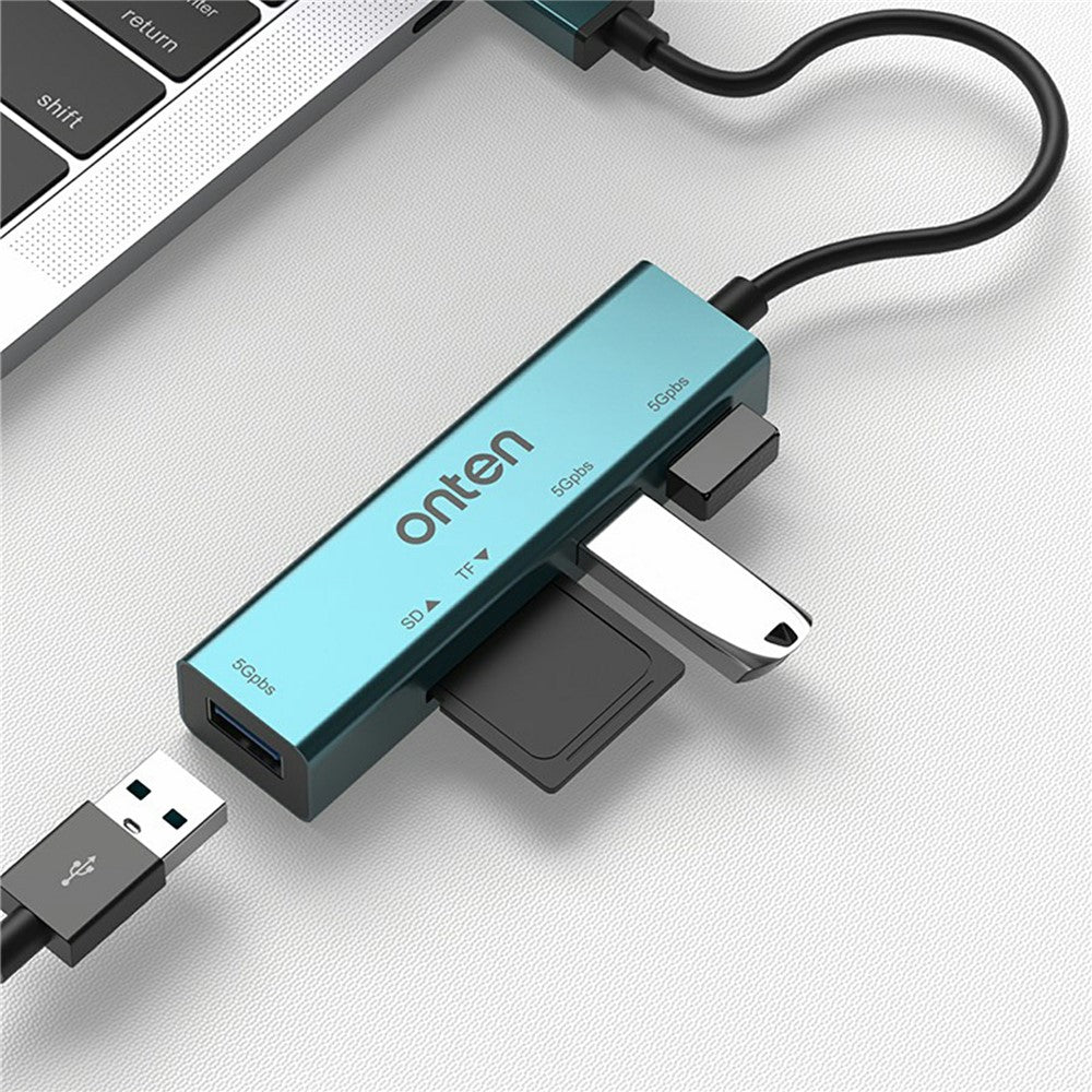ONTEN 5223 5 in 1 USB 3.0 Hub Expansion Dock 3xUSB3.0 TF SD Card Reader Adapter