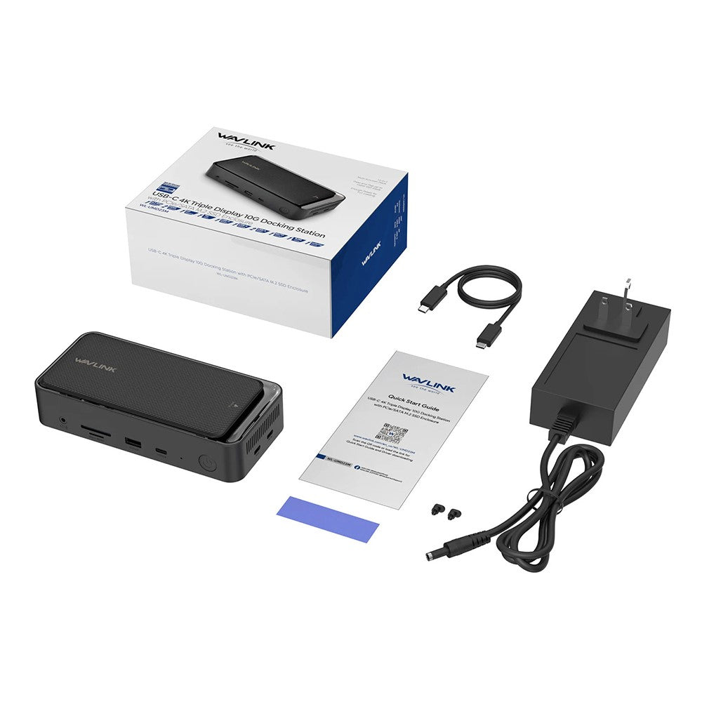 WAVLINK UMD23M 13 In 1 USB C Hub with 10Gbps M.2 Pcie / SATA SSD Enclosure Docking Station for Laptop Tablet