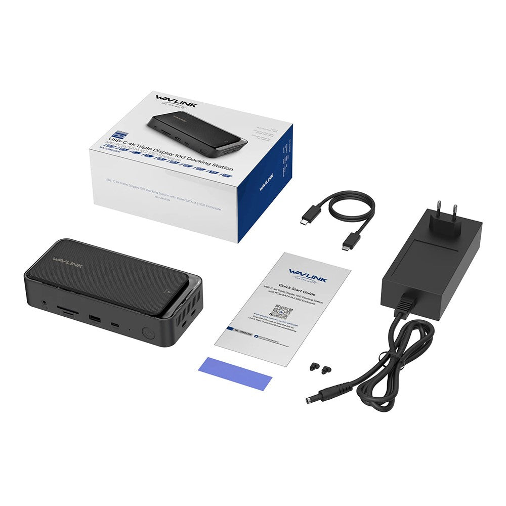 WAVLINK UMD23M 13 In 1 USB C Hub with 10Gbps M.2 Pcie / SATA SSD Enclosure Docking Station for Laptop Tablet