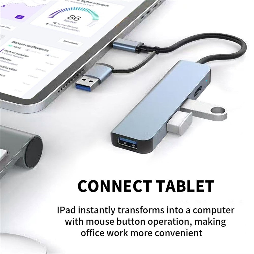 USB Type-C Dual Port Laptop PC Docking Station USB 3.0 Hub Multi-Port Splitter