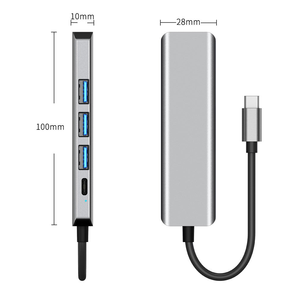 2421 Type-C 5 in 1 Laptop Expansion Hub 8K DP 100W PD Charging USB 2.0 Ports Adapter