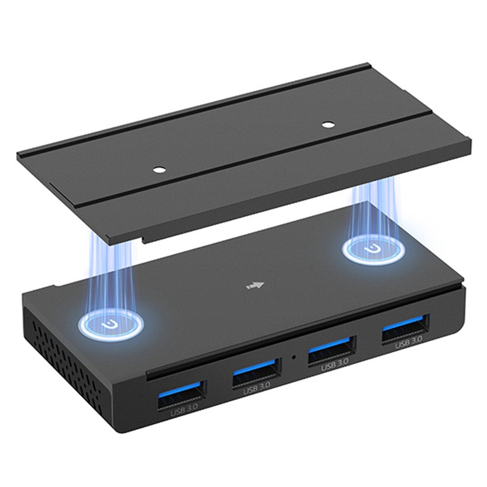 HST-4A-U3 USB Hub 4 Ports USB 3.0 Aluminum Alloy Magnetic Rail Extension Dock
