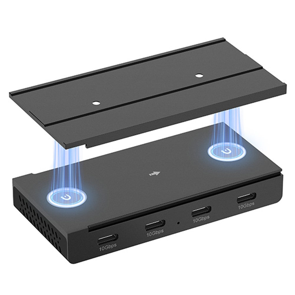 HST-4C USB Hub Magnetic Rail Expansion Dock 4 x Type-C 3.2 Aluminum Alloy Adapter