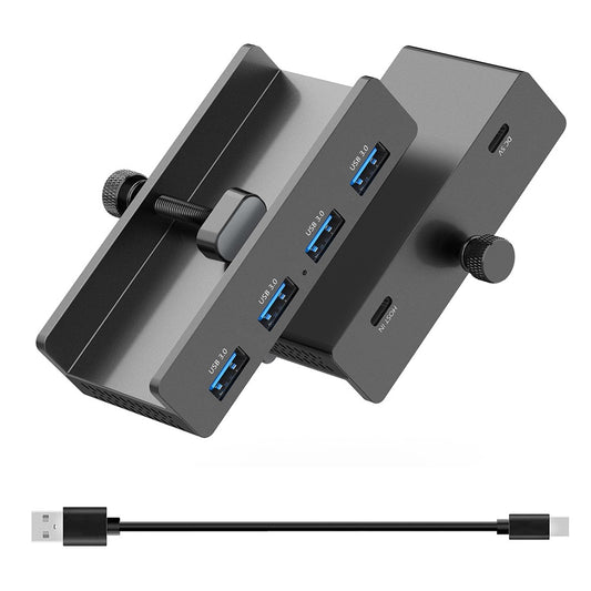 HCL-4A-Pro 4 Ports USB 3.0 Hub 5Gbps Data Transfer Driver Free Clip On External Dock Station
