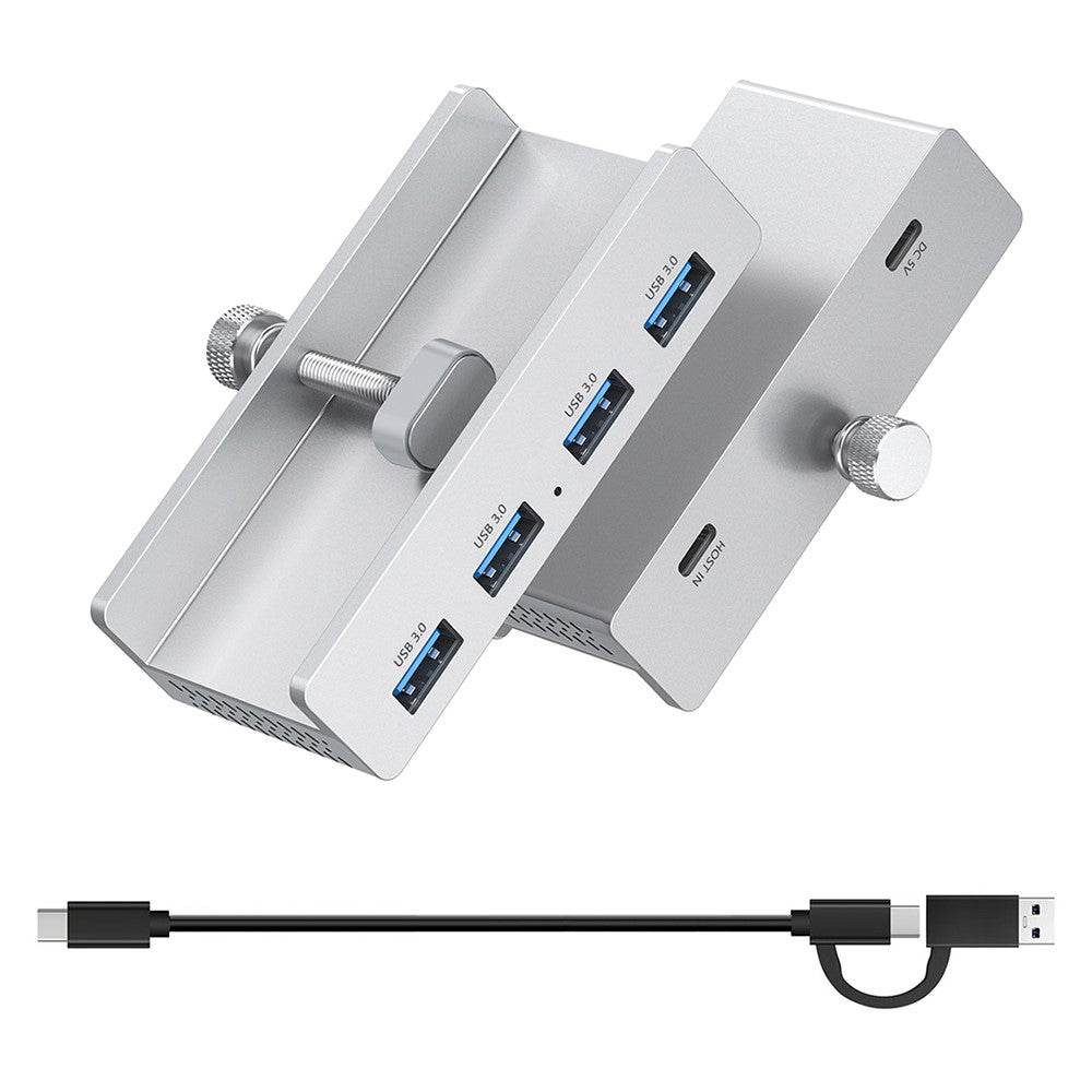 HCL-4A-Pro 4 Ports USB 3.0 Hub 5Gbps Data Transfer Driver Free Clip On External Dock Station