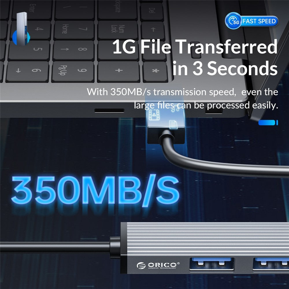 ORICO AH-A12F 4-Port USB3.0 HUB USB to USB3.0+USB2.0+TF Card Slot Adapter Converter Support Card Reader