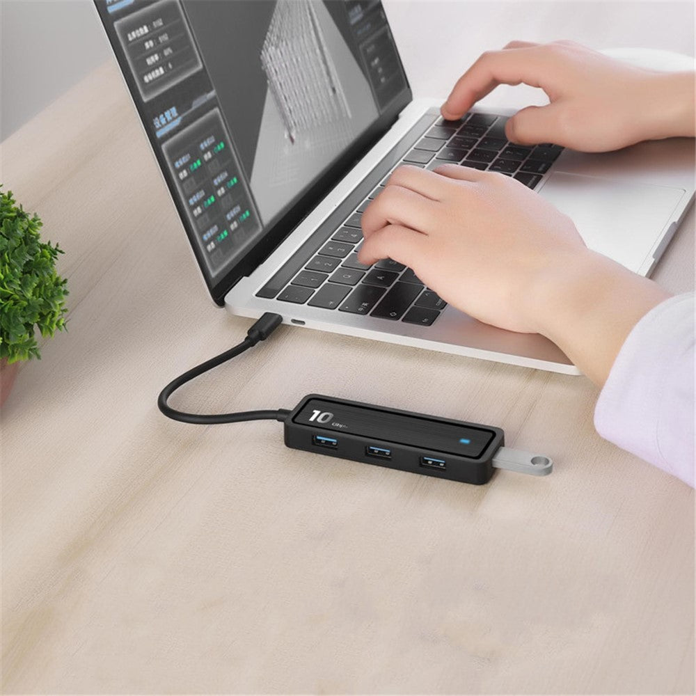 USB 3.0 HUB Expander with 4xUSB 3.2 + 2xCard Reader Slots for SD and TF Card Support 10Gbps Fast Data Transfer