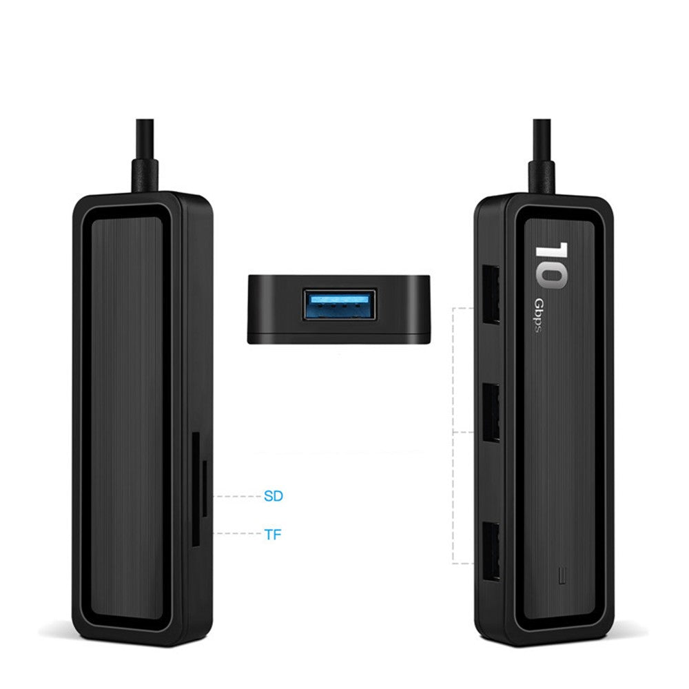 USB 3.0 HUB Expander with 4xUSB 3.2 + 2xCard Reader Slots for SD and TF Card Support 10Gbps Fast Data Transfer