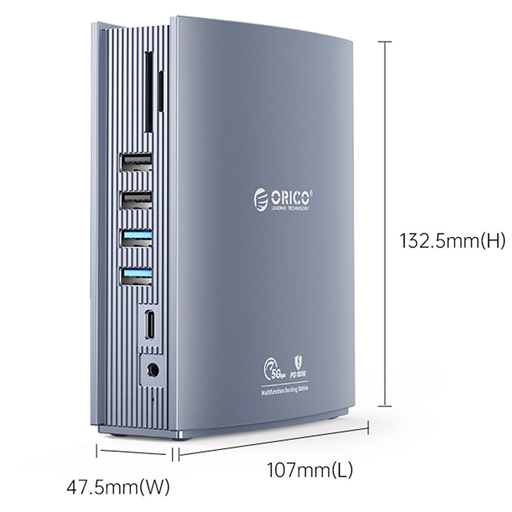 ORICO CDH-15N 15-in-1 Type-C Docking Station Multifunctional Aluminum Alloy USB-C Hub with HD / RJ45 / Audio / PD 100W Output Interfaces