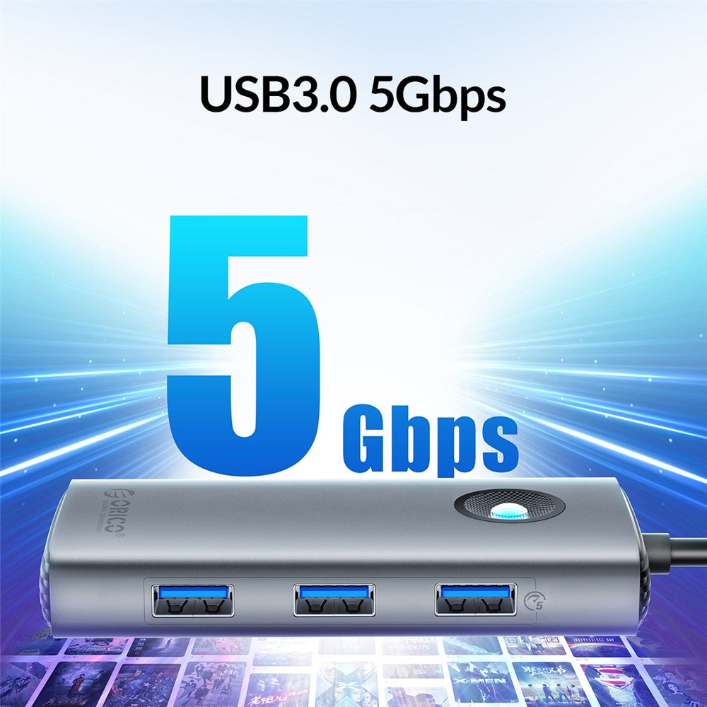 ORICO PW11-6P Portable 6 in 1 Docking Station 4K Video PD 100W Charging Multifunctional Type-C Hub