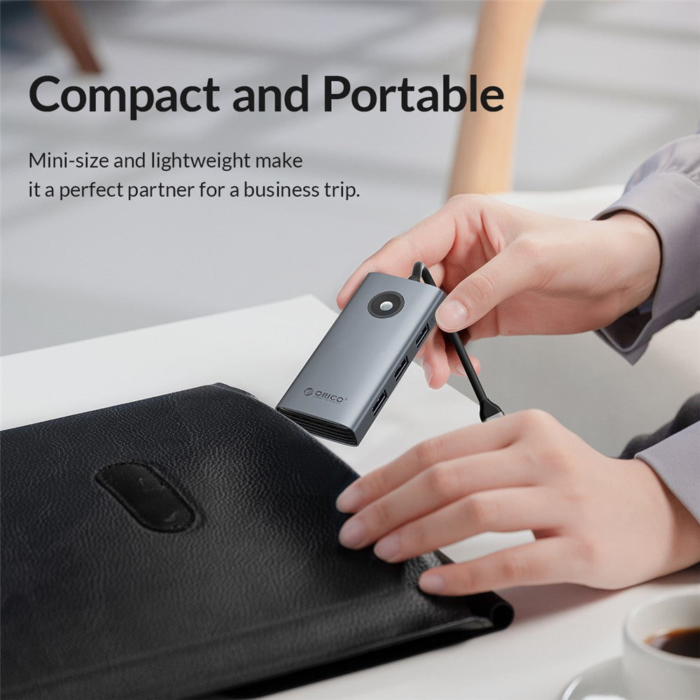 ORICO PW11-6P Portable 6 in 1 Docking Station 4K Video PD 100W Charging Multifunctional Type-C Hub