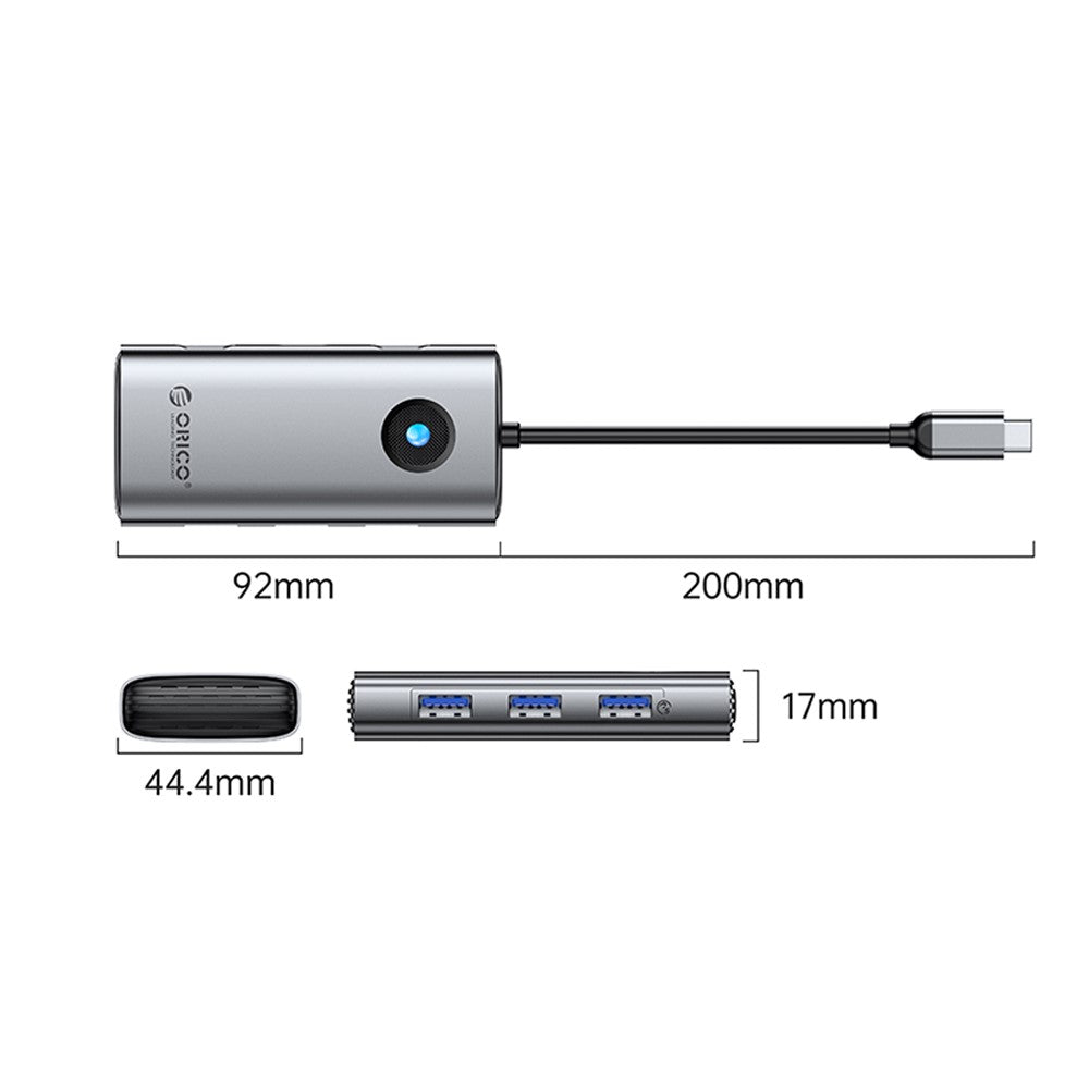 ORICO PW11-6P Portable 6 in 1 Docking Station 4K Video PD 100W Charging Multifunctional Type-C Hub