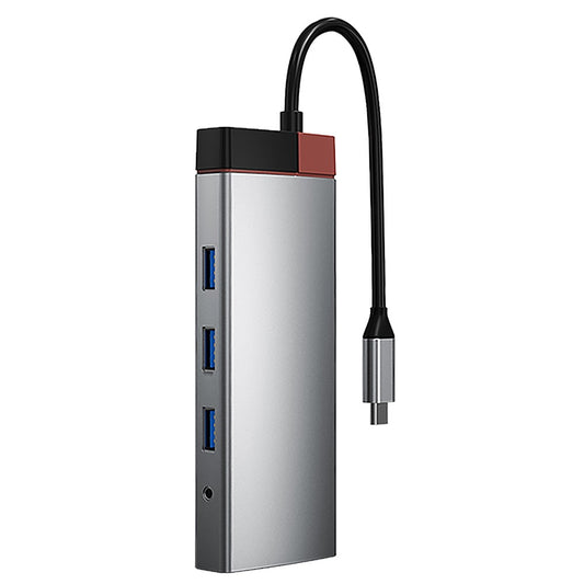 BS10A 10-in-1 USB-C Hub Type-C to PD+HD+USB3.0x3+SD+TFRJ45+VGA+3.5mm Audio Multiport Adapter