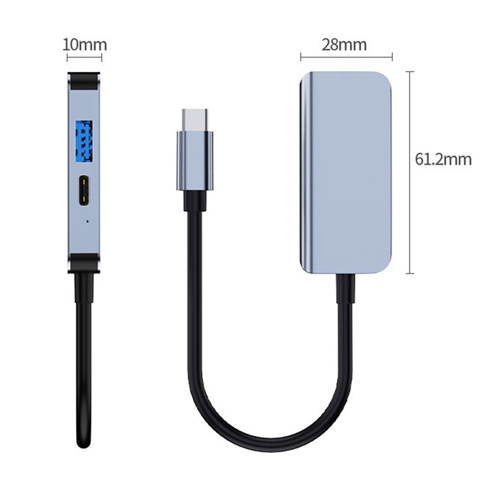 2122 Laptop Expansion Type-C to USB3.0+HD+PD Hub Splitter Multi-Functional Docking Station