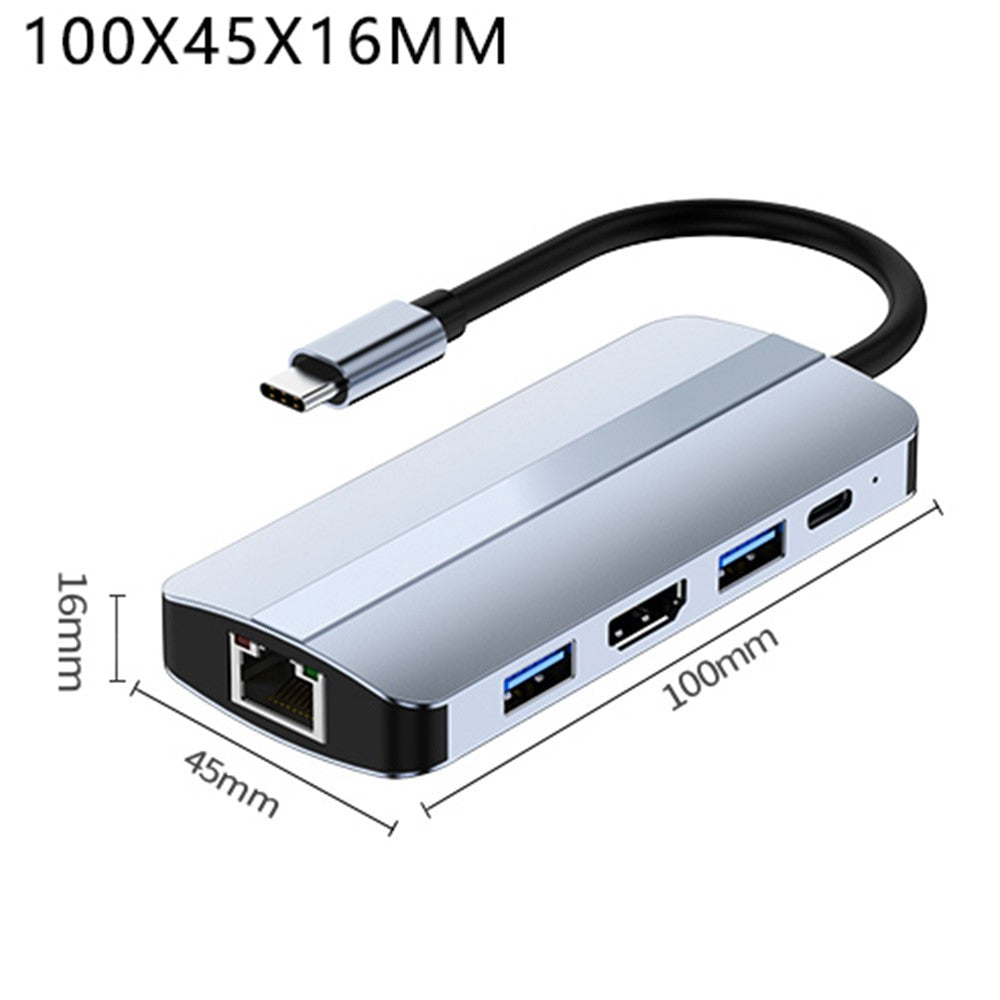 2109 5-in-1 Docking Station Type-C to HDTV+USB3.0 / 2.0+HUB+LAN+PD Adapter