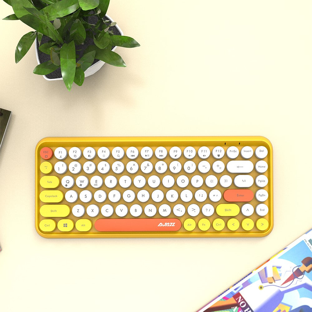 AJAZZ 308I Wireless Bluetooth-compatible Keyboard Mini Portable 84-Key Keyboard